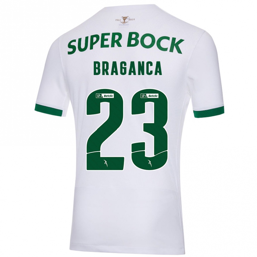 Niño Fútbol Camiseta Daniel Bragança #23 Blanco Verde 2ª Equipación 2024/25 Argentina