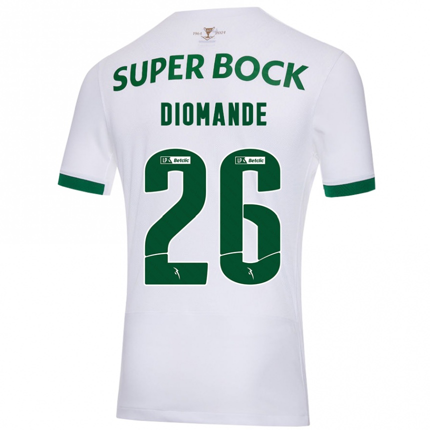 Niño Fútbol Camiseta Ousmane Diomande #26 Blanco Verde 2ª Equipación 2024/25 Argentina