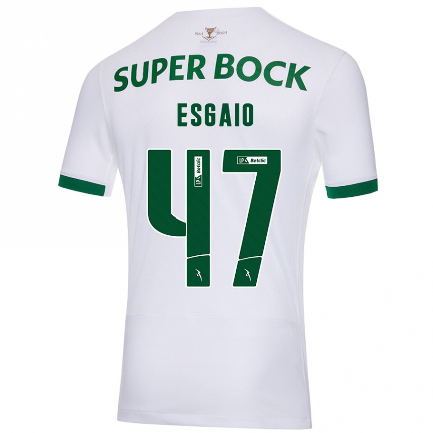 Niño Fútbol Camiseta Ricardo Esgaio #47 Blanco Verde 2ª Equipación 2024/25 Argentina