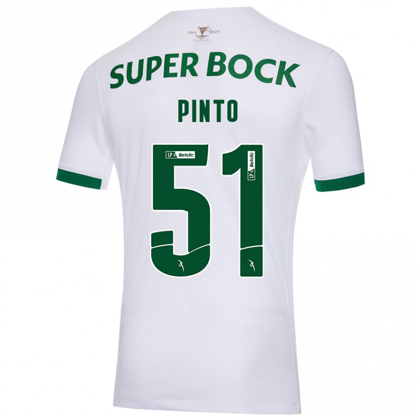 Niño Fútbol Camiseta Diogo Pinto #51 Blanco Verde 2ª Equipación 2024/25 Argentina