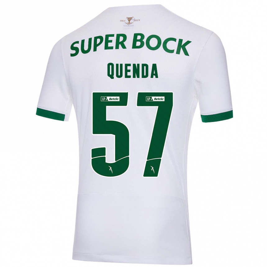 Niño Fútbol Camiseta Geovany Quenda #57 Blanco Verde 2ª Equipación 2024/25 Argentina