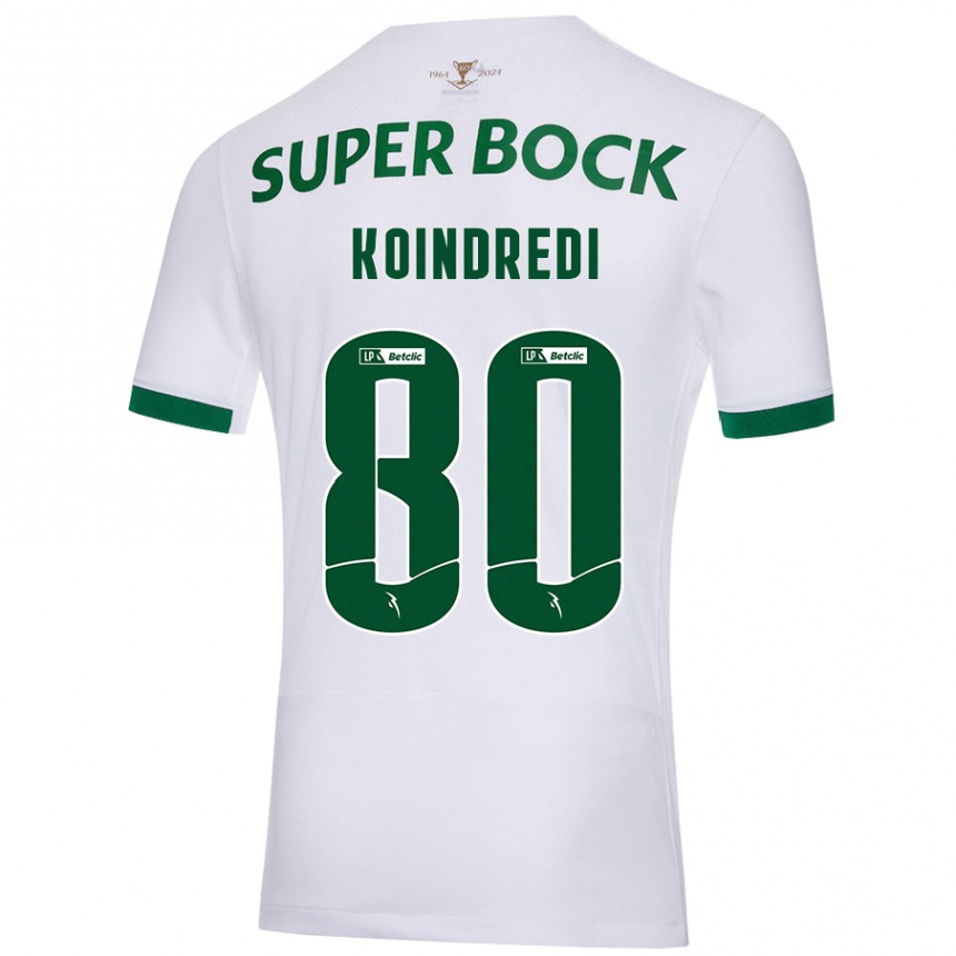 Niño Fútbol Camiseta Koba Koindredi #80 Blanco Verde 2ª Equipación 2024/25 Argentina