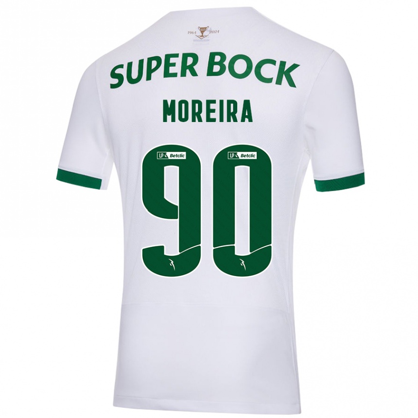 Niño Fútbol Camiseta Afonso Moreira #90 Blanco Verde 2ª Equipación 2024/25 Argentina