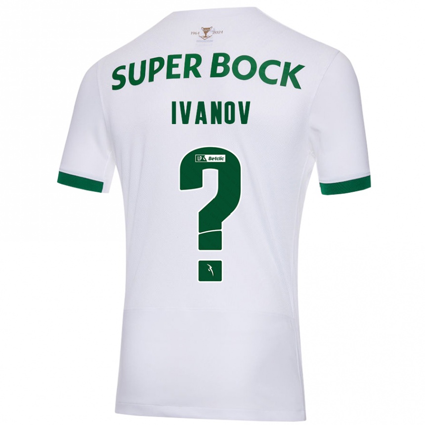 Niño Fútbol Camiseta David Ivanov #0 Blanco Verde 2ª Equipación 2024/25 Argentina