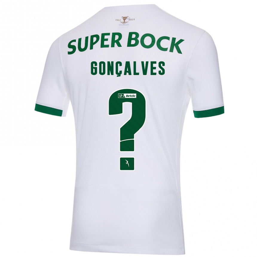 Niño Fútbol Camiseta Flávio Gonçalves #0 Blanco Verde 2ª Equipación 2024/25 Argentina