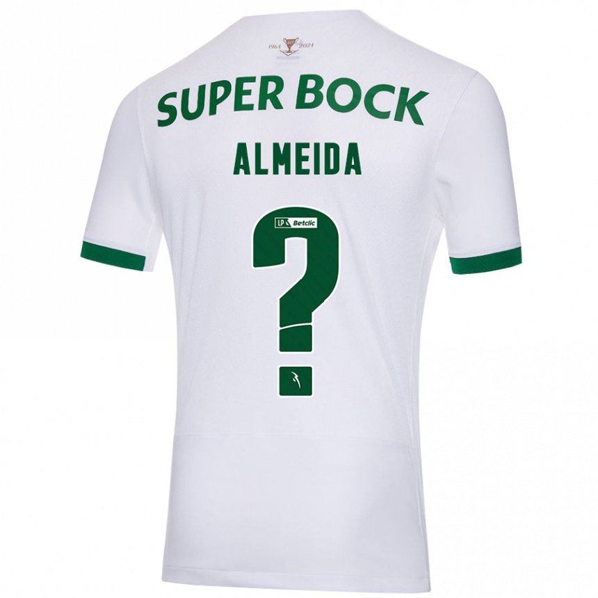 Niño Fútbol Camiseta Miguel Almeida #0 Blanco Verde 2ª Equipación 2024/25 Argentina