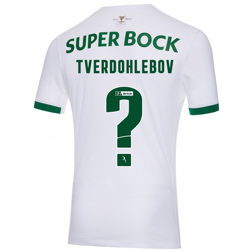 Niño Fútbol Camiseta Alex Tverdohlebov #0 Blanco Verde 2ª Equipación 2024/25 Argentina