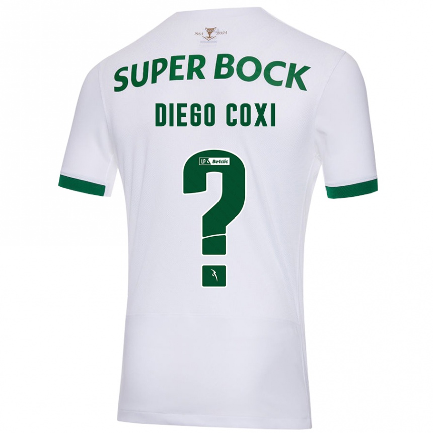 Niño Fútbol Camiseta Diego Coxi #0 Blanco Verde 2ª Equipación 2024/25 Argentina