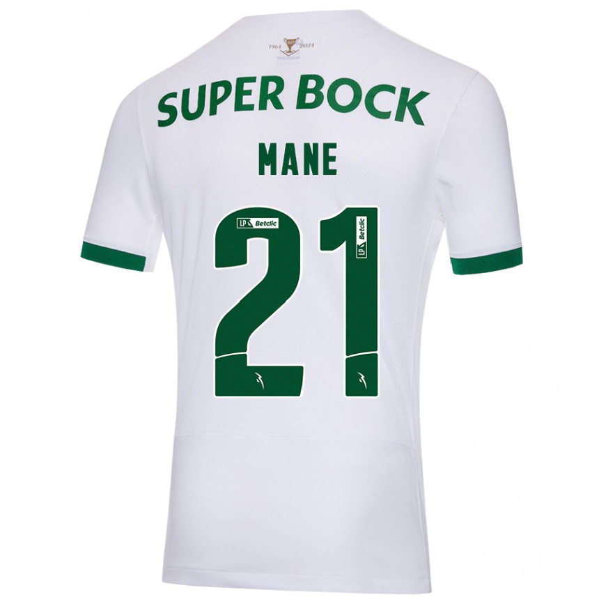 Niño Fútbol Camiseta Isnaba Mané #21 Blanco Verde 2ª Equipación 2024/25 Argentina