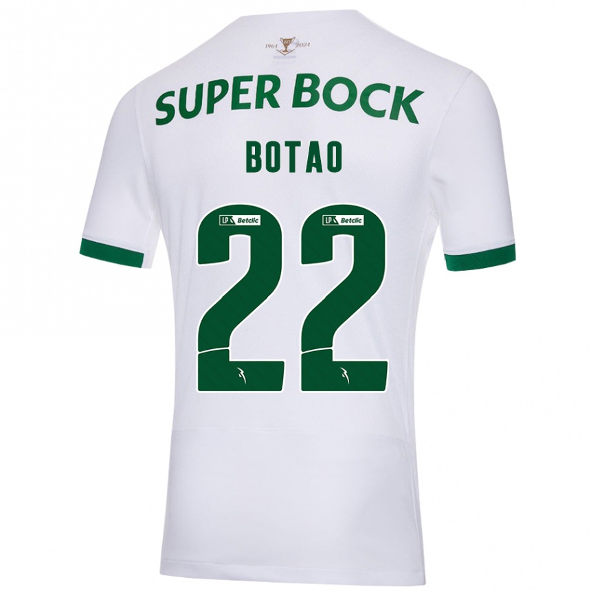 Niño Fútbol Camiseta Martim Botão #22 Blanco Verde 2ª Equipación 2024/25 Argentina