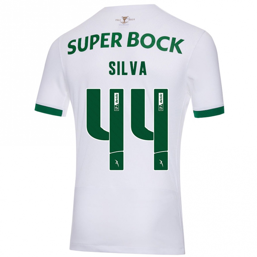 Niño Fútbol Camiseta Pedro Silva #44 Blanco Verde 2ª Equipación 2024/25 Argentina