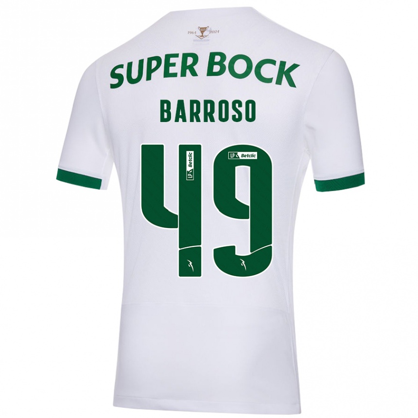 Niño Fútbol Camiseta Leonardo Barroso #49 Blanco Verde 2ª Equipación 2024/25 Argentina