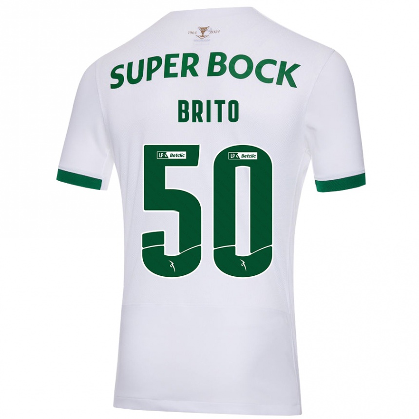 Niño Fútbol Camiseta Alexandre Brito #50 Blanco Verde 2ª Equipación 2024/25 Argentina