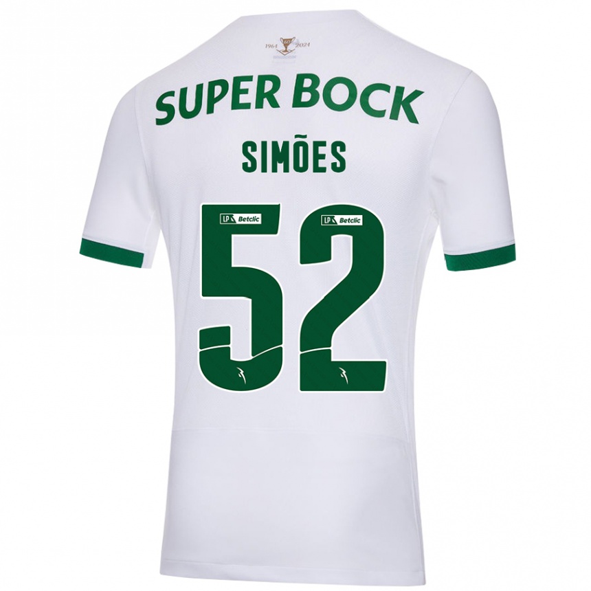 Niño Fútbol Camiseta João Simões #52 Blanco Verde 2ª Equipación 2024/25 Argentina