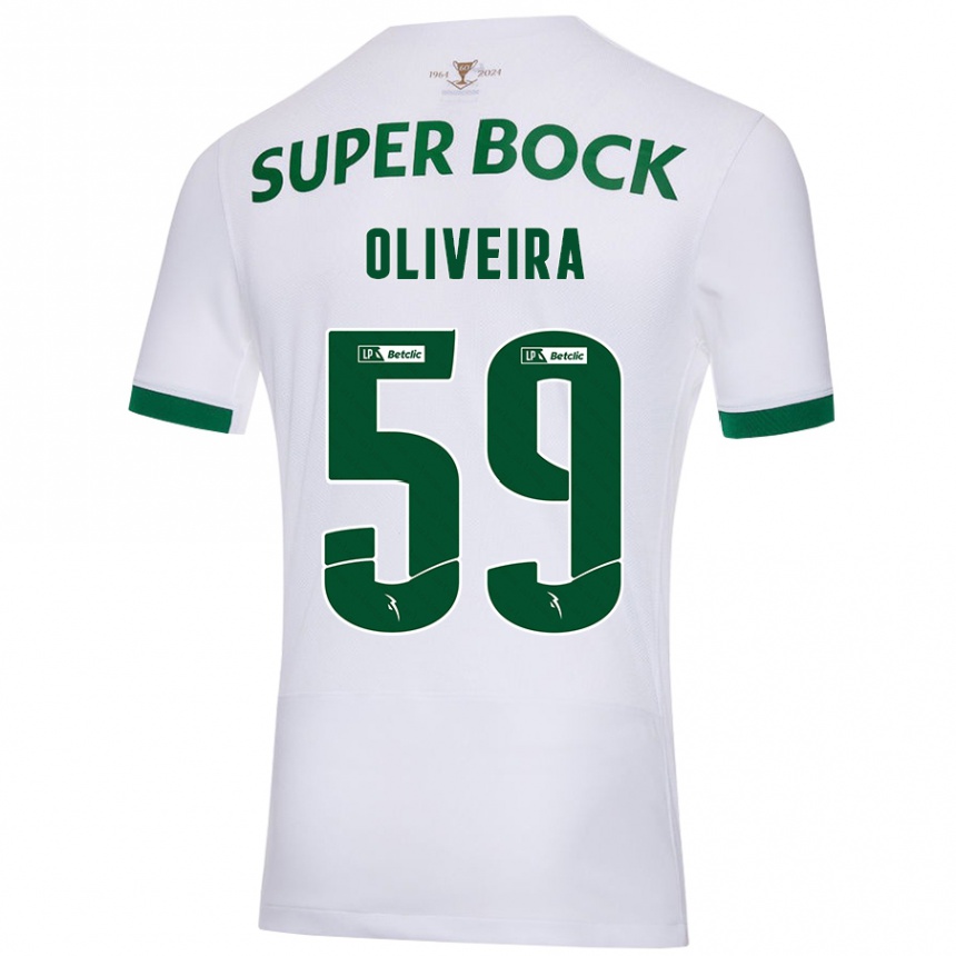 Niño Fútbol Camiseta Kauã Oliveira #59 Blanco Verde 2ª Equipación 2024/25 Argentina