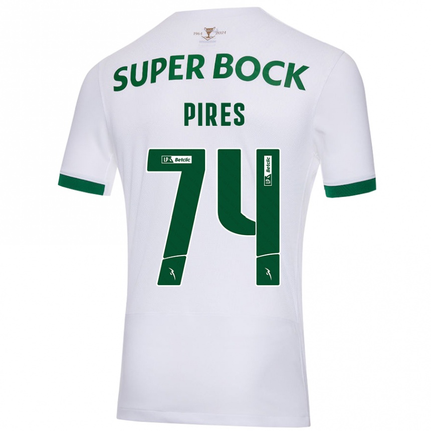 Niño Fútbol Camiseta Guilherme Pires #74 Blanco Verde 2ª Equipación 2024/25 Argentina