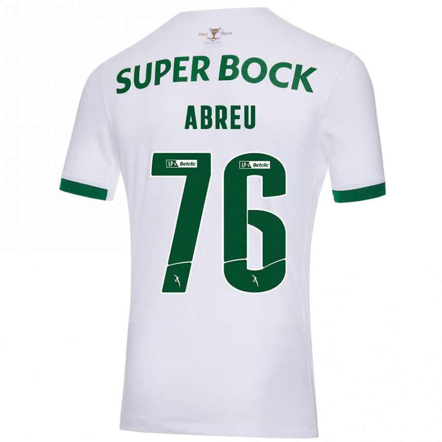 Niño Fútbol Camiseta Diogo Abreu #76 Blanco Verde 2ª Equipación 2024/25 Argentina