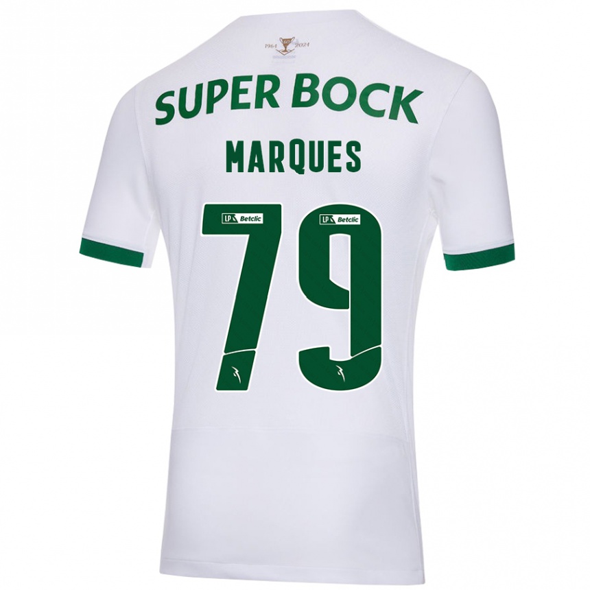 Niño Fútbol Camiseta Rodrigo Marquês #79 Blanco Verde 2ª Equipación 2024/25 Argentina