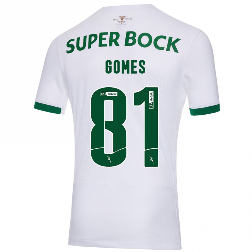 Niño Fútbol Camiseta Salvador Gomes #81 Blanco Verde 2ª Equipación 2024/25 Argentina