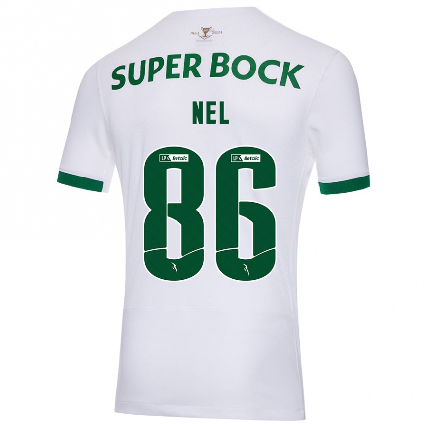 Niño Fútbol Camiseta Rafael Nel #86 Blanco Verde 2ª Equipación 2024/25 Argentina