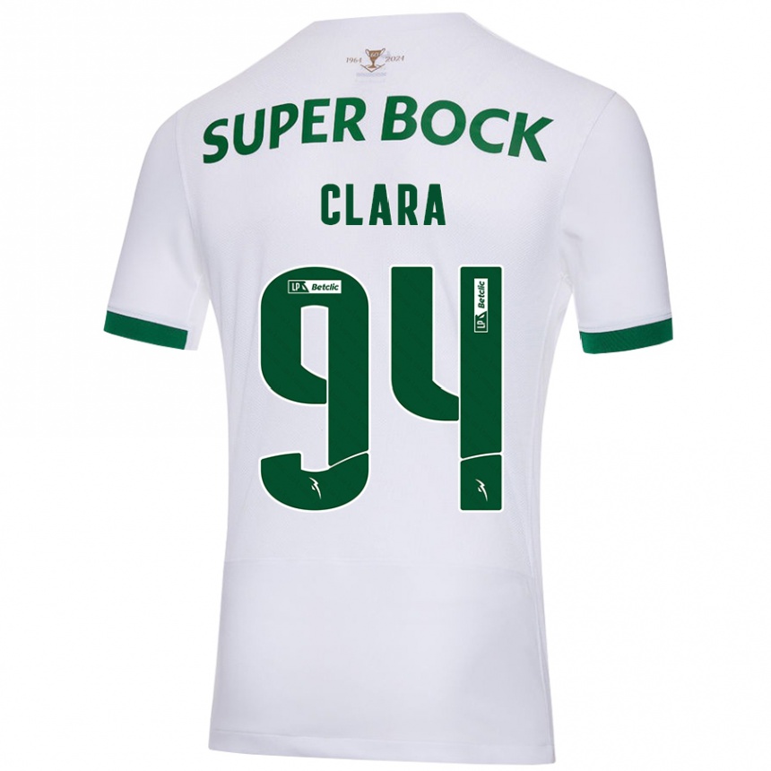 Niño Fútbol Camiseta Diogo Clara #94 Blanco Verde 2ª Equipación 2024/25 Argentina