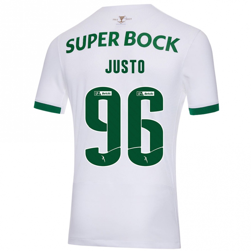 Niño Fútbol Camiseta Samuel Justo #96 Blanco Verde 2ª Equipación 2024/25 Argentina