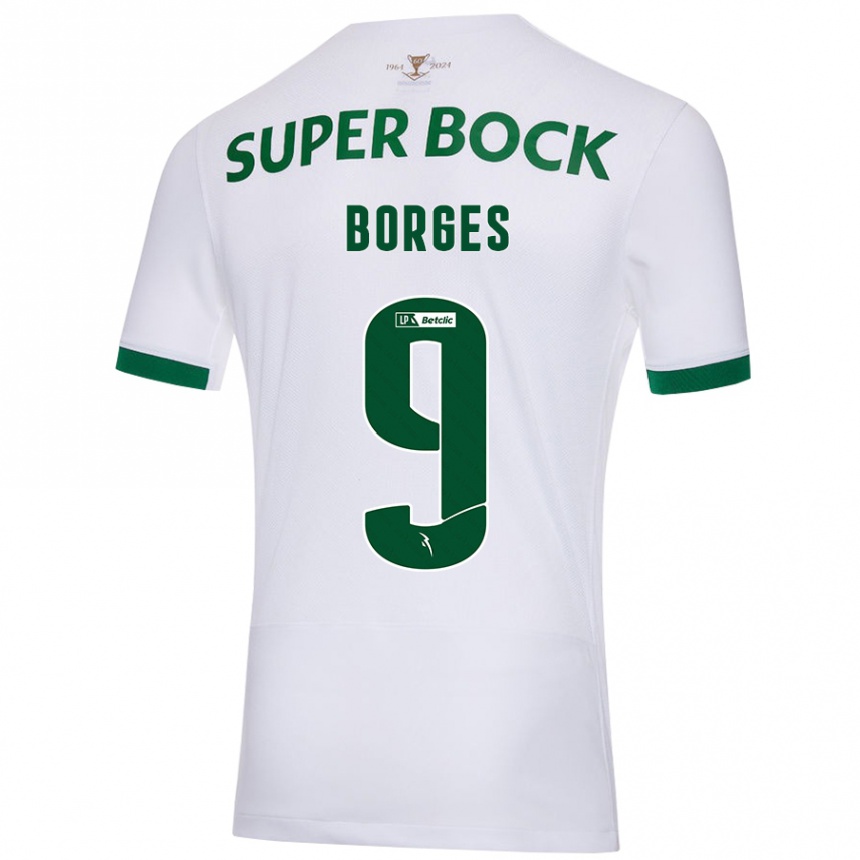 Niño Fútbol Camiseta Ana Borges #9 Blanco Verde 2ª Equipación 2024/25 Argentina