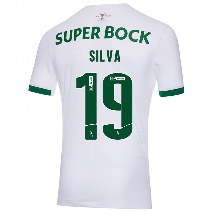 Niño Fútbol Camiseta Diana Silva #19 Blanco Verde 2ª Equipación 2024/25 Argentina