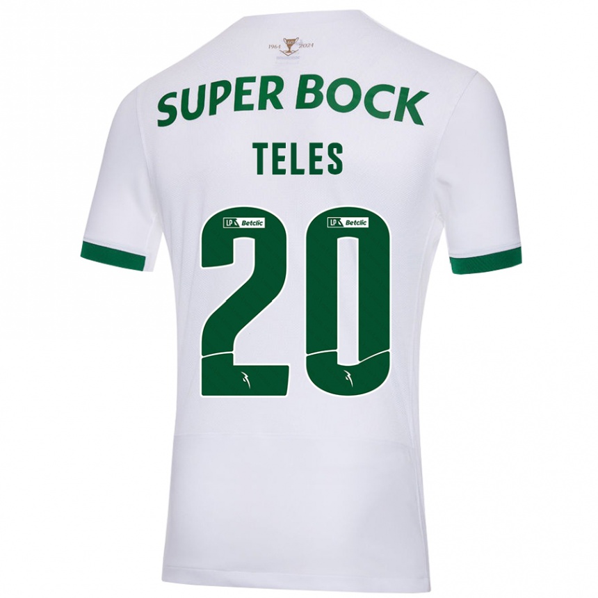 Niño Fútbol Camiseta Ana Isabel Teles #20 Blanco Verde 2ª Equipación 2024/25 Argentina