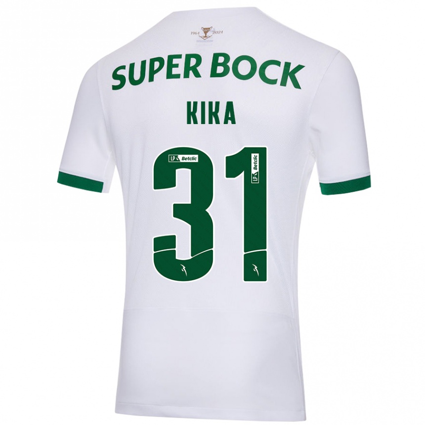 Niño Fútbol Camiseta Kika #31 Blanco Verde 2ª Equipación 2024/25 Argentina