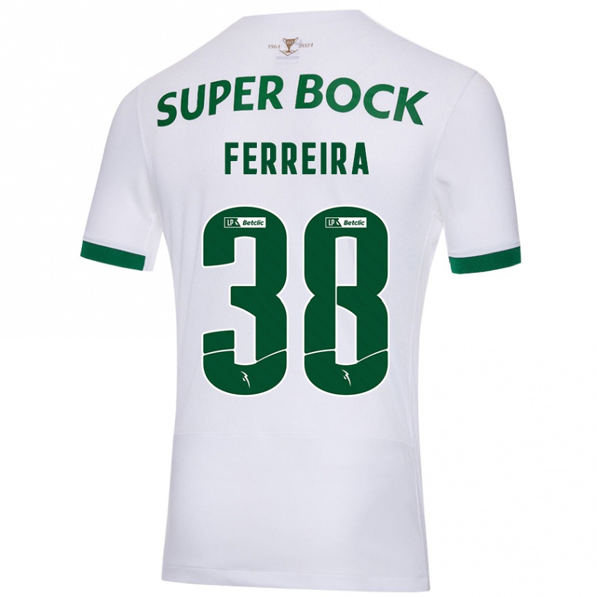 Niño Fútbol Camiseta Marta Ferreira #38 Blanco Verde 2ª Equipación 2024/25 Argentina