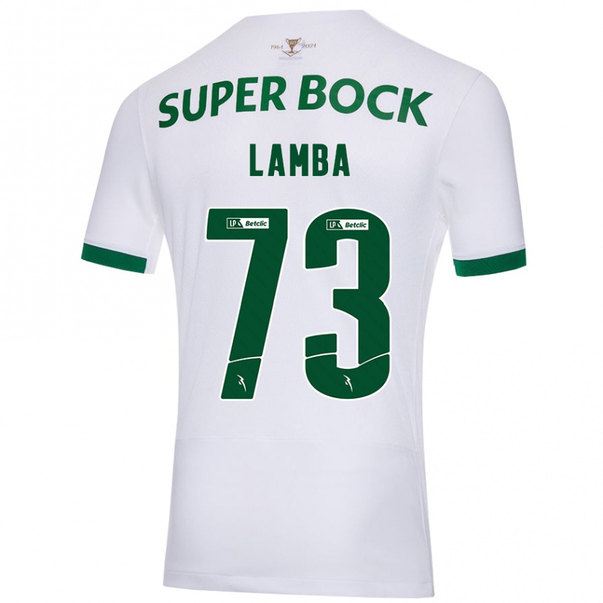 Niño Fútbol Camiseta Chico Lamba #73 Blanco Verde 2ª Equipación 2024/25 Argentina