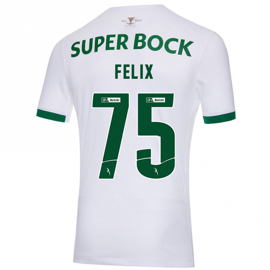 Niño Fútbol Camiseta Vando Félix #75 Blanco Verde 2ª Equipación 2024/25 Argentina