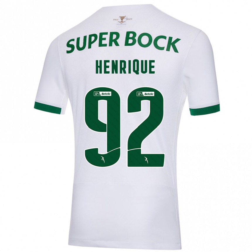 Niño Fútbol Camiseta Eduardo Henrique #92 Blanco Verde 2ª Equipación 2024/25 Argentina