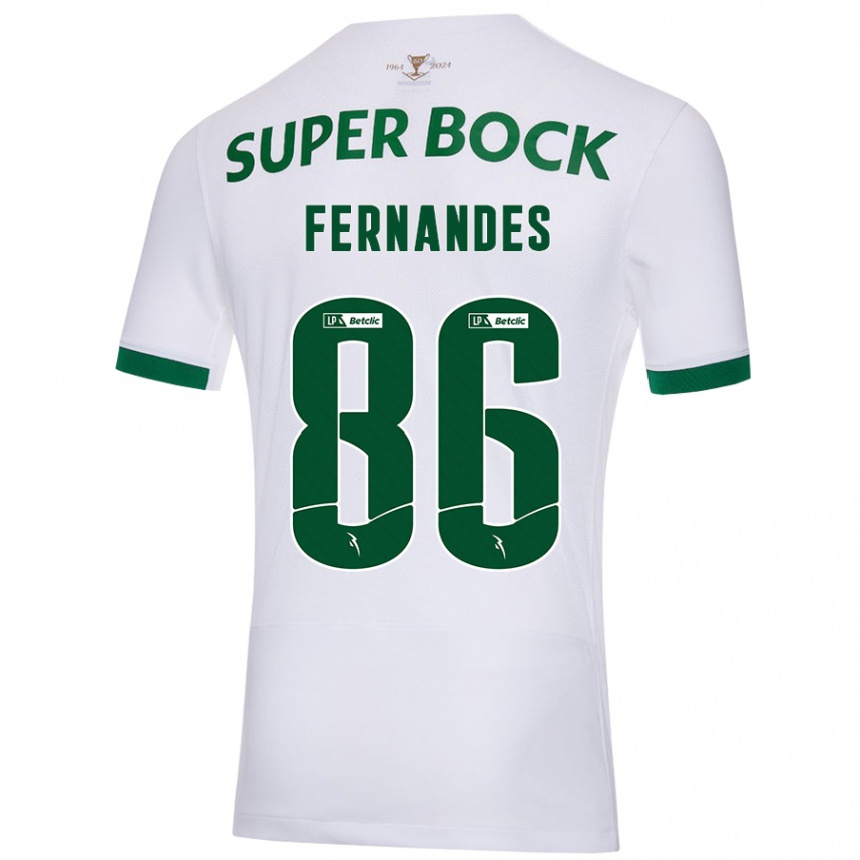 Niño Fútbol Camiseta Emanuel Fernandes #86 Blanco Verde 2ª Equipación 2024/25 Argentina