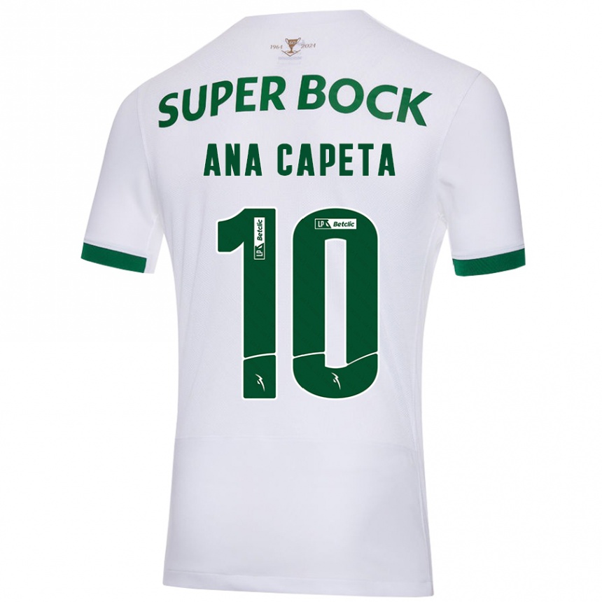 Niño Fútbol Camiseta Ana Capeta #10 Blanco Verde 2ª Equipación 2024/25 Argentina