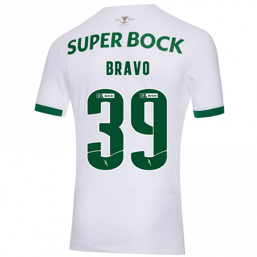 Niño Fútbol Camiseta Bravo #39 Blanco Verde 2ª Equipación 2024/25 Argentina