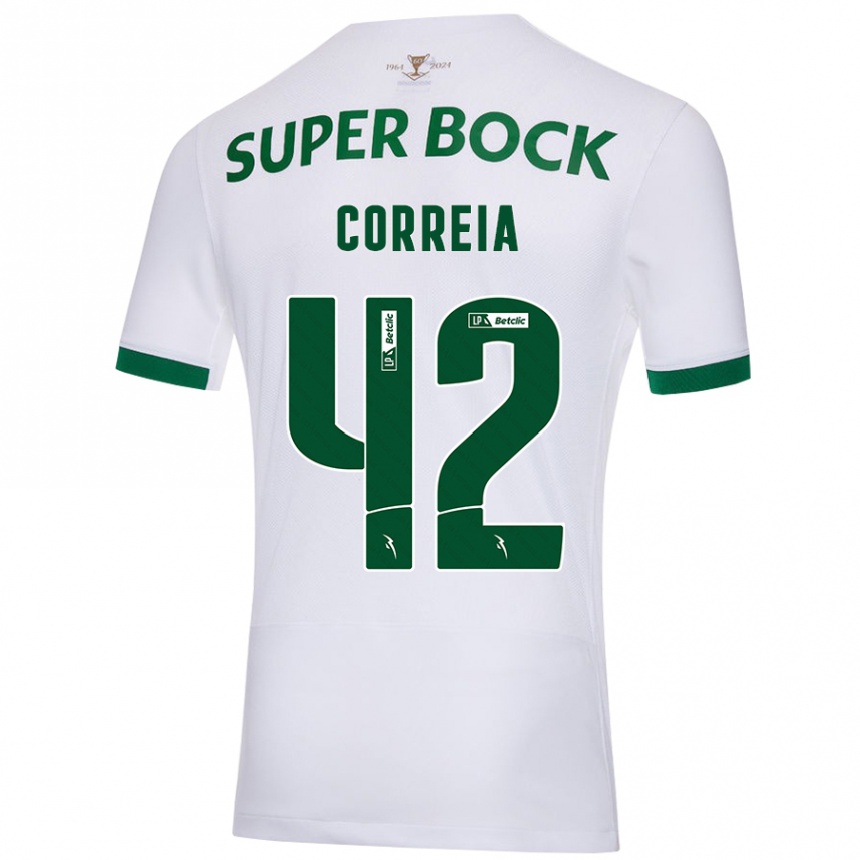 Niño Fútbol Camiseta Leonete Maísa Nozerand Correia #42 Blanco Verde 2ª Equipación 2024/25 Argentina