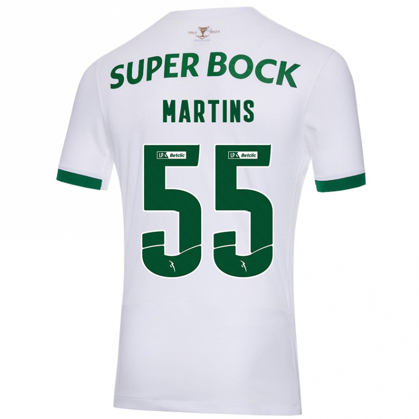 Niño Fútbol Camiseta Carolina Martins #55 Blanco Verde 2ª Equipación 2024/25 Argentina