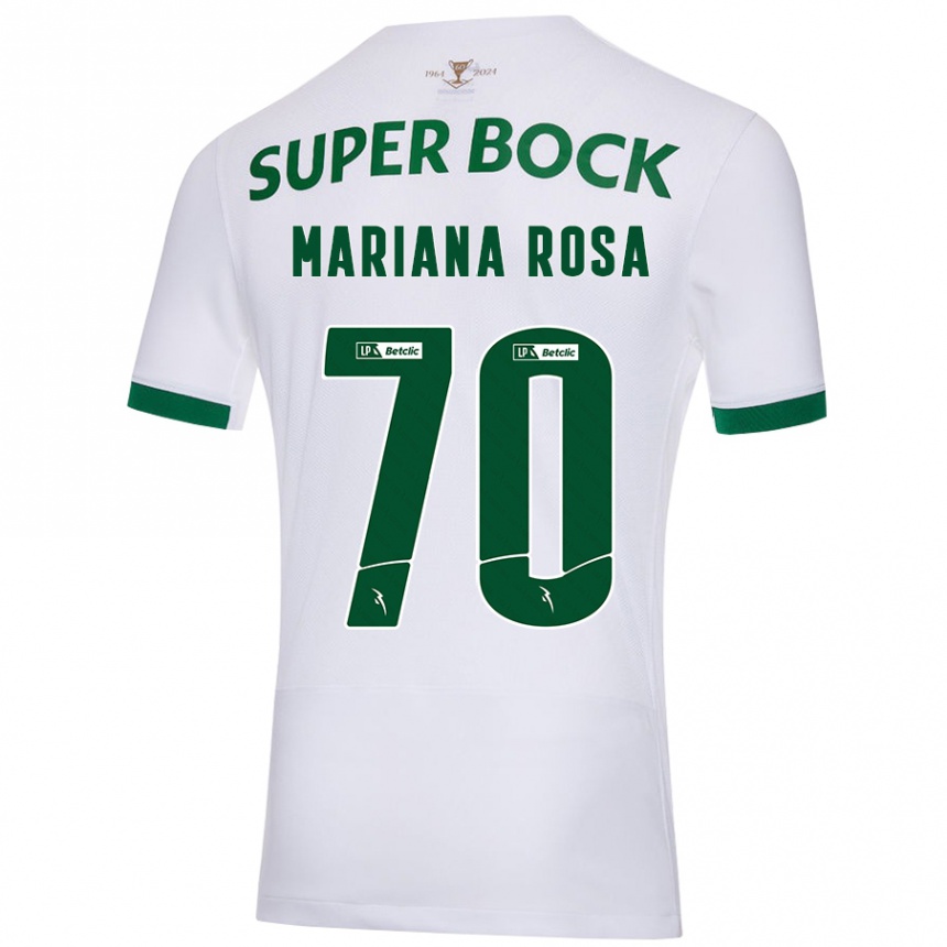 Niño Fútbol Camiseta Mariana Silva Pinto Vilaça Da Rosa #70 Blanco Verde 2ª Equipación 2024/25 Argentina