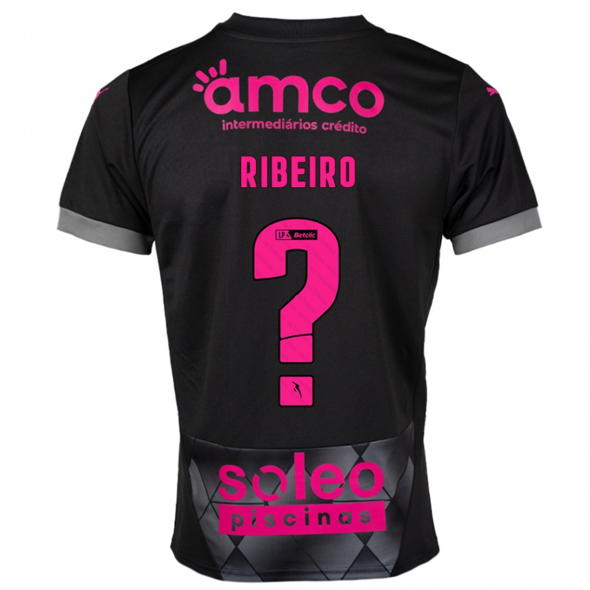 Niño Fútbol Camiseta Yuri Ribeiro #0 Negro Rosa 2ª Equipación 2024/25 Argentina