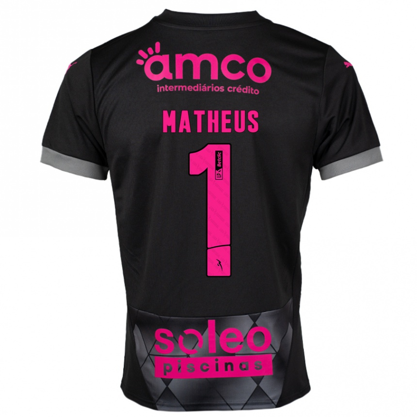 Niño Fútbol Camiseta Matheus #1 Negro Rosa 2ª Equipación 2024/25 Argentina