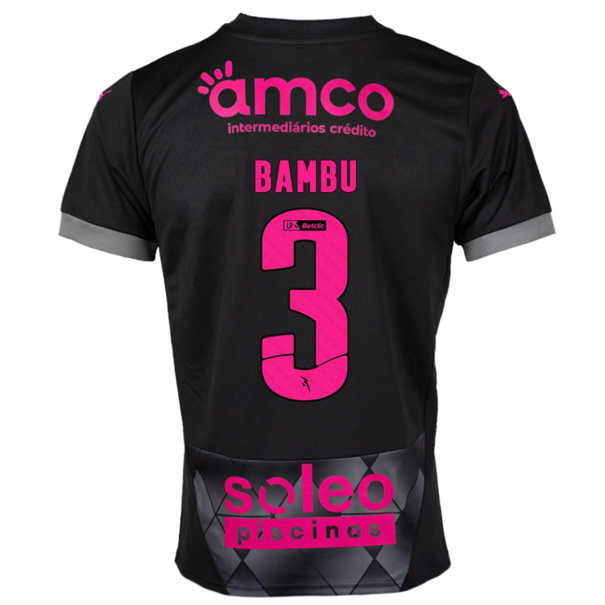 Niño Fútbol Camiseta Robson Bambu #3 Negro Rosa 2ª Equipación 2024/25 Argentina