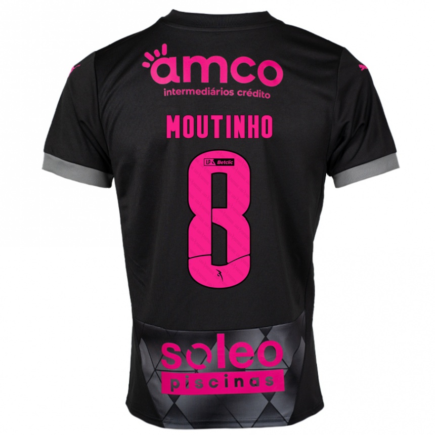 Niño Fútbol Camiseta João Moutinho #8 Negro Rosa 2ª Equipación 2024/25 Argentina