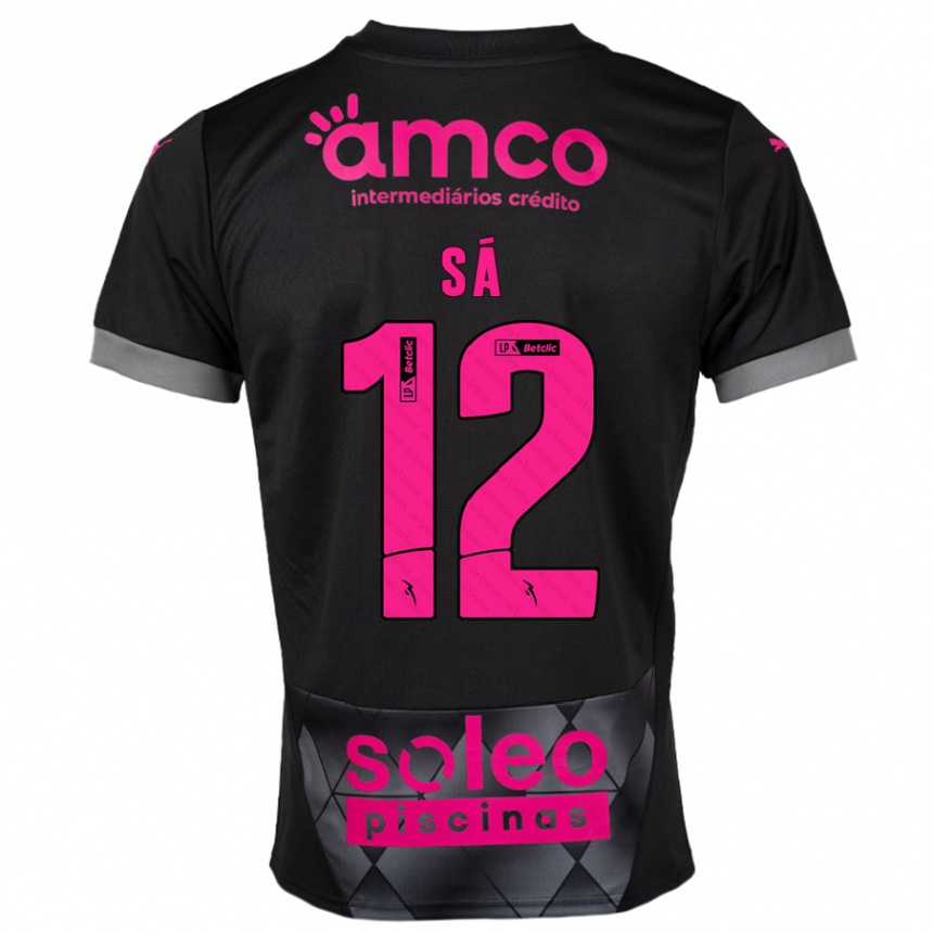 Niño Fútbol Camiseta Tiago Sá #12 Negro Rosa 2ª Equipación 2024/25 Argentina