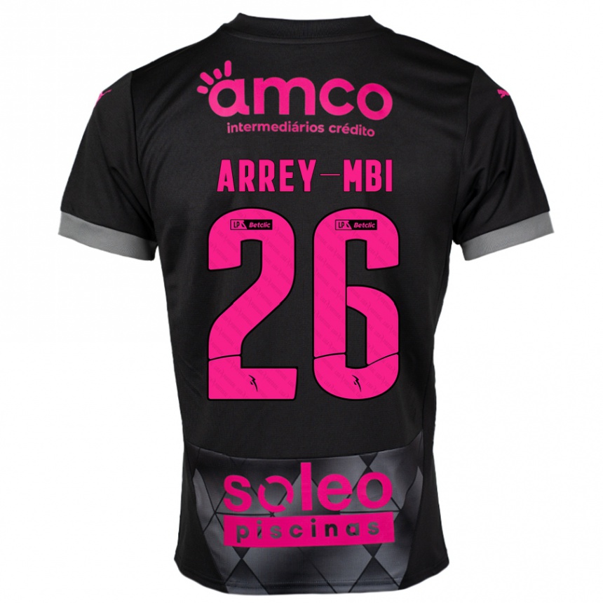 Niño Fútbol Camiseta Bright Arrey-Mbi #26 Negro Rosa 2ª Equipación 2024/25 Argentina