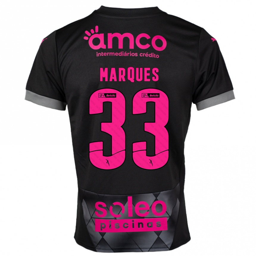 Niño Fútbol Camiseta João Marques #33 Negro Rosa 2ª Equipación 2024/25 Argentina