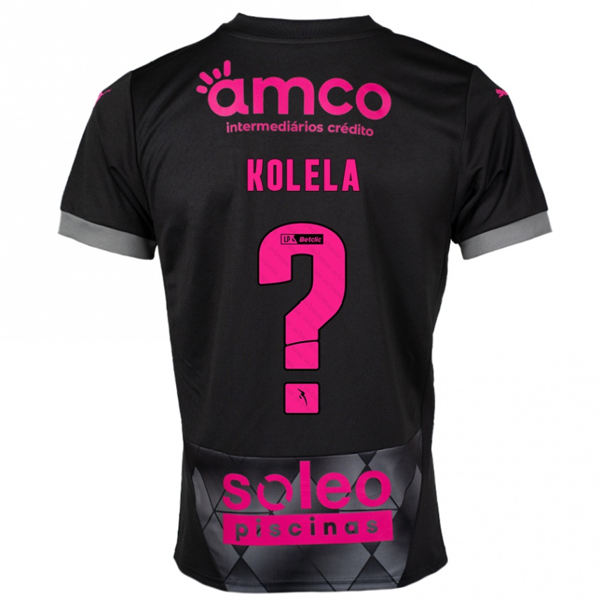 Niño Fútbol Camiseta Kyllian Kolela #0 Negro Rosa 2ª Equipación 2024/25 Argentina