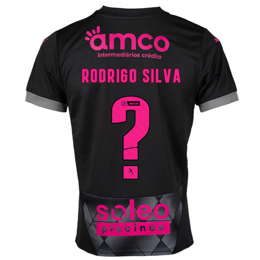 Niño Fútbol Camiseta Rodrigo Silva #0 Negro Rosa 2ª Equipación 2024/25 Argentina