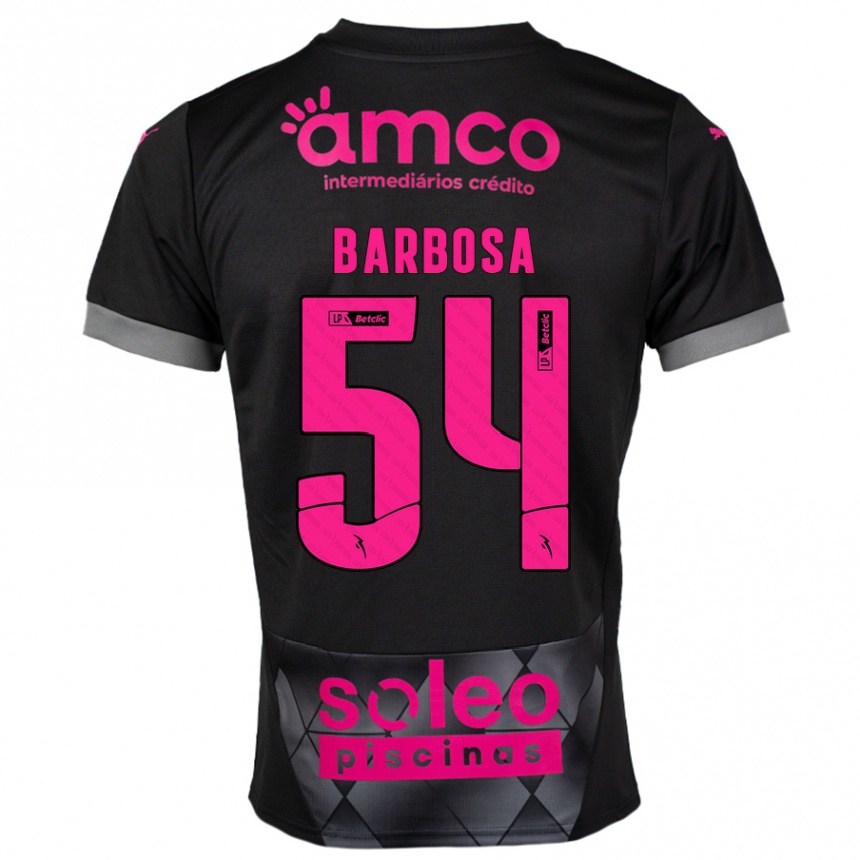 Niño Fútbol Camiseta Guilherme Barbosa #54 Negro Rosa 2ª Equipación 2024/25 Argentina